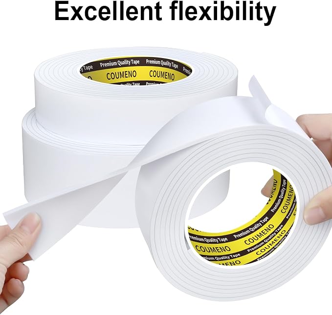 EVA Single-Sided Adhesive White Foam Tape, Single-Sided Sealing Strip Foam Pad - Image 5