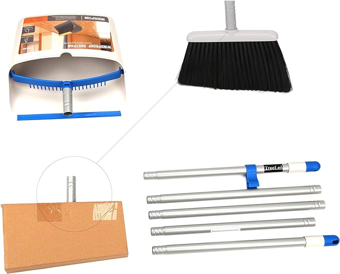 TreeLen Long Handle Broom and Dustpan Set, Upright Dust Pan Combo - Image 7