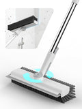 Floor Scrub Brush with Long Handle, 3 in 1 Scrape and Heavy-Duty Stiff Bristle by HelpX