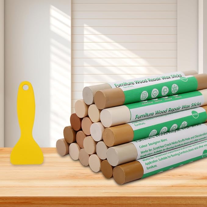 Furniture Markers Touch Up, 20 Colors Wood Filler Sticks, Wood Wax Crayons by Hosifiy