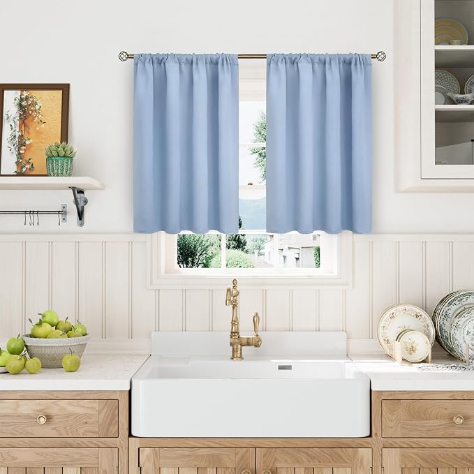 BGment Baby Blue Room Darkening Curtains - Image 2