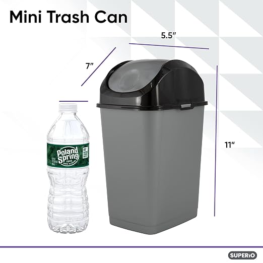 Superio Mini Plastic Trash Can - Image 2