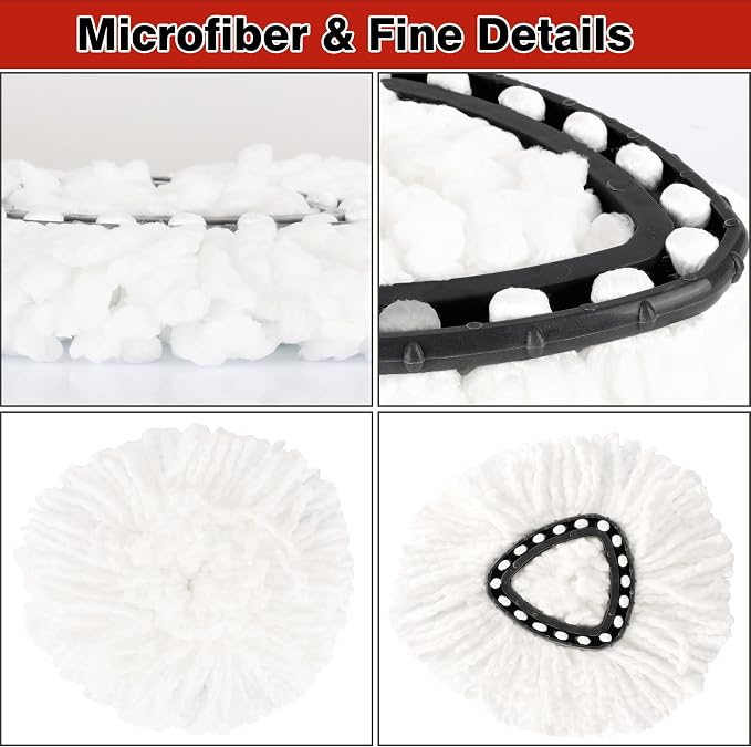 10 Pack Spin Mop Replacement Heads, 100% Microfiber Spin Mop Refill - Image 3
