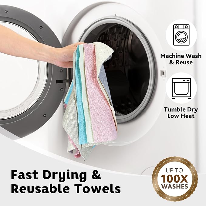 Matthew Microfiber Cleaning Cloth Roll 72Pack Reusable Paper Towels&Washable - Image 7