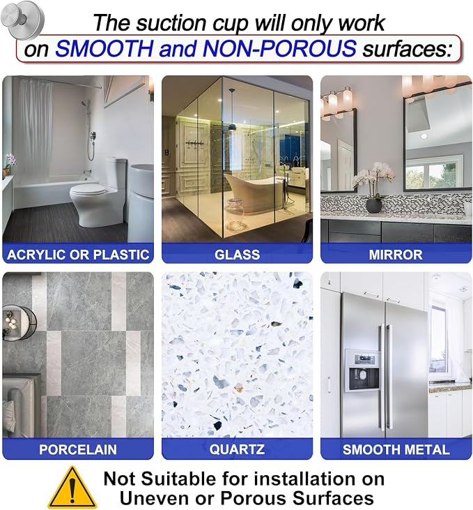 Suction Cup Hooks for Shower, Removable Towel Hooks for Bathroom Window Glass - Image 6