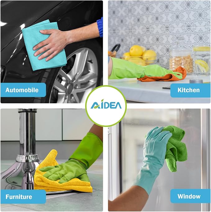 AIDEA Microfiber Cleaning Cloth 100PK, Soft Absorbent Rags, Microfiber Towels - Image 4