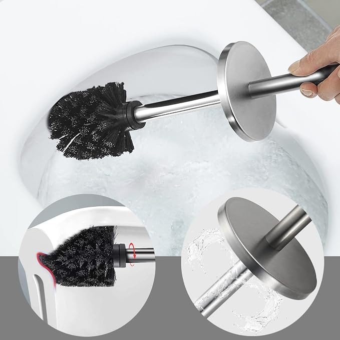 Toilet Brush with Holder Bathroom Wall Mounted Toilet Bowl Brush Holder Toilet - Image 4