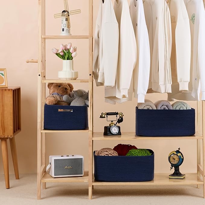 Large Storage Baskets for Shelves, Closet Organizers Bins for Clothes Blanket - Image 3