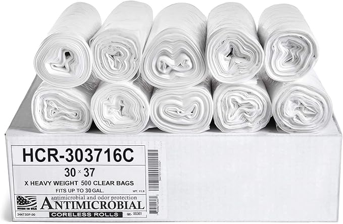 Aluf Plastics High Density Trash Bags, 30 Gallon, 16 Micron, by AlufPlastics