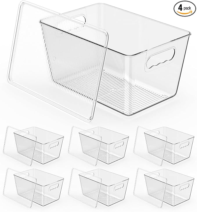 Clear Stackable Storage Bins, Pantry Organizers & Storage Containers, Cabinet by KJIXYUNG