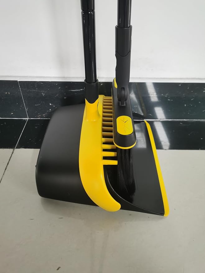JEHONN Broom and Dust Pan, 54.3 inches Long Handle Swivel Brush, Upright - Image 11