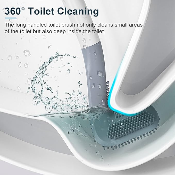 Golf Toilets Brushes, Toilet Cleaning Brush, Flexible Bendable Silicone Long - Image 4