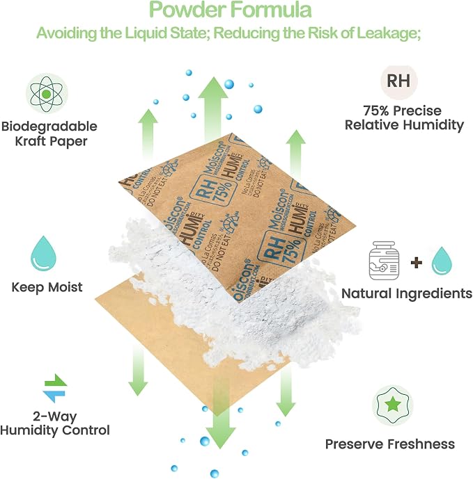 75% RH 8 Gram 60 Pack Two-Way Humidity Control Packs - Image 2