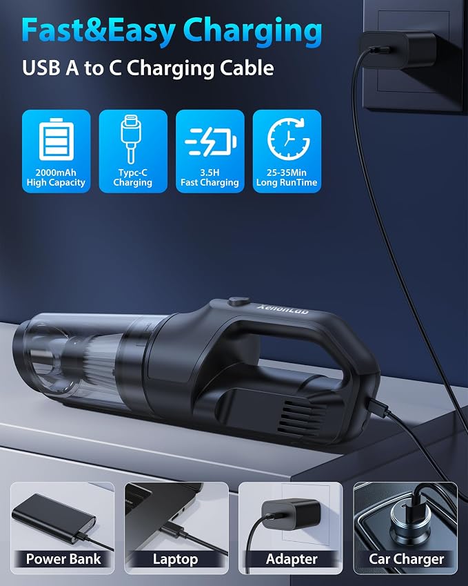 Handheld Vacuum Cordless 1.1 Pounds Car Vac 10000PA Hand Held Vacuums 4-in-1 - Image 5
