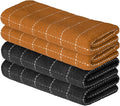 Artoid Mode Checkered Designed Cotton Black Caramel Terry Kitchen Dish Towels by ArtoidMode
