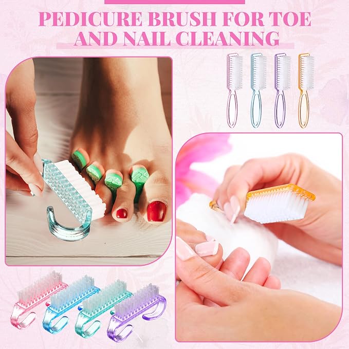 Patelai 24 Pcs Handle Grip Nail Brush Bulk Colorful Nail Scrubber Cleaner - Image 5