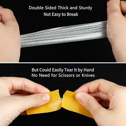 2Pack Double Sided Tape Heavy Duty, 2in x 66FT, Super Sticky Resistente Clear - Image 4