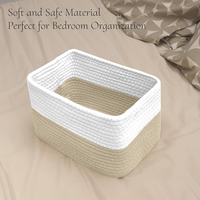 Hopegiver Woven Storage Baskets 11x8x7 Inch, 3 Pack Collapsible Cube Storage Bin - Image 5