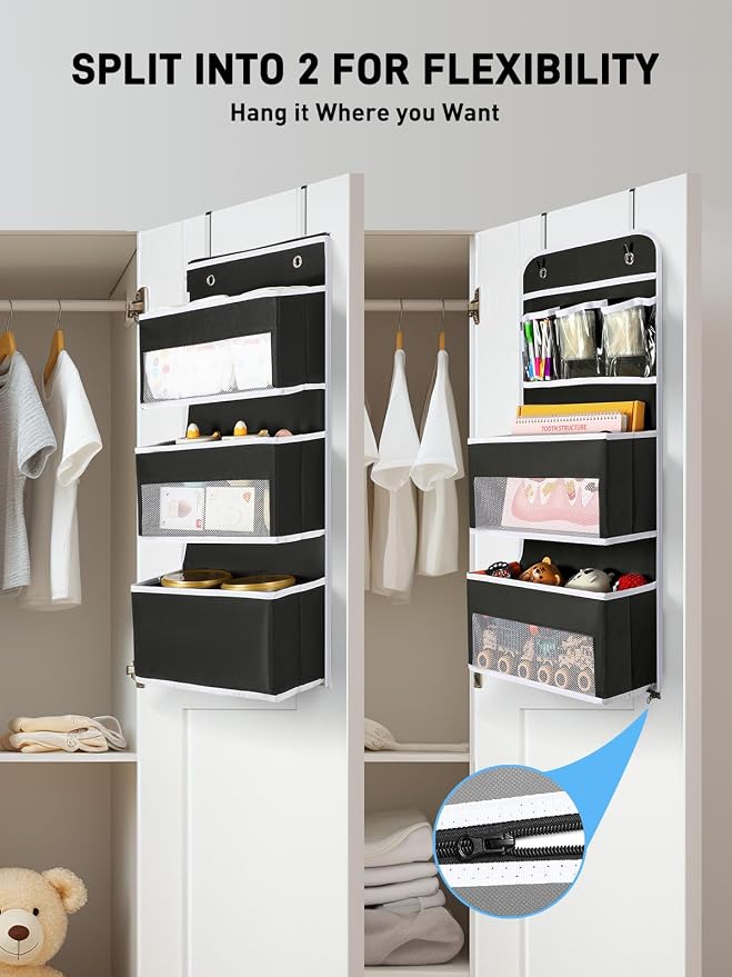 Yecaye 6-Tier Over The Door Storage Organizer, Flexible 1 Split into 2 - Image 2
