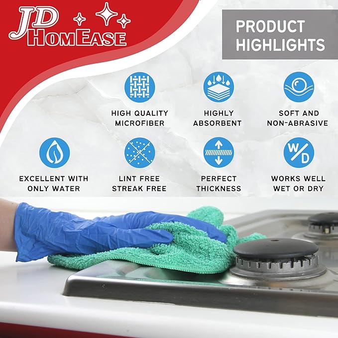Microfiber Cleaning Cloths, 240 Pack, All-Purpose, Highly Absorbent, Washable - Image 4