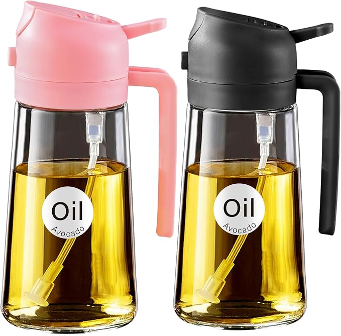 YARRAMATE 2Pcs 16oz/470ml Glass Olive Oil Sprayer by YARRAMATE