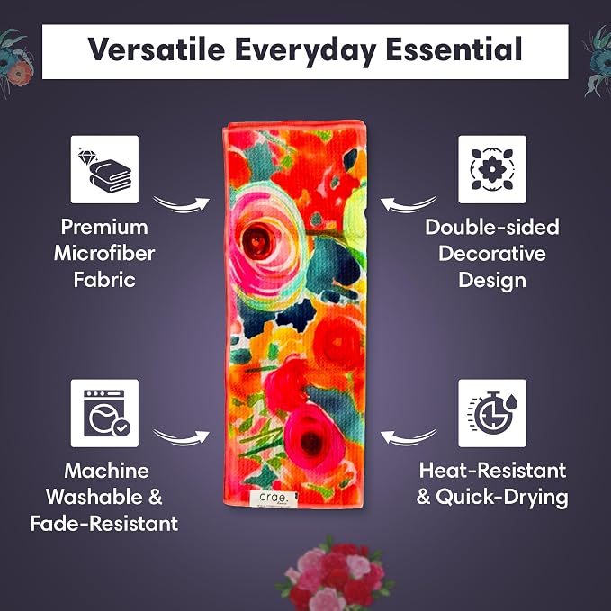 2 Double Sided Microfiber Hand Towels, 17x27 Inches Waffle Design Kitchen - Image 3