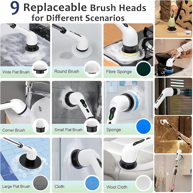 Electric Spin Scrubber, Cordless Cleaning Brush - Image 7