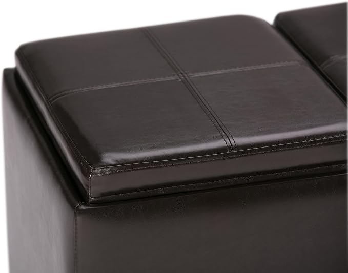 SIMPLIHOME Avalon 42 inch Wide Contemporary Rectangle Storage Ottoman in - Image 9