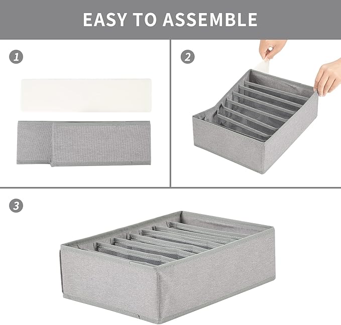 Qozary 4 Pack Drawer Organizers - Image 3