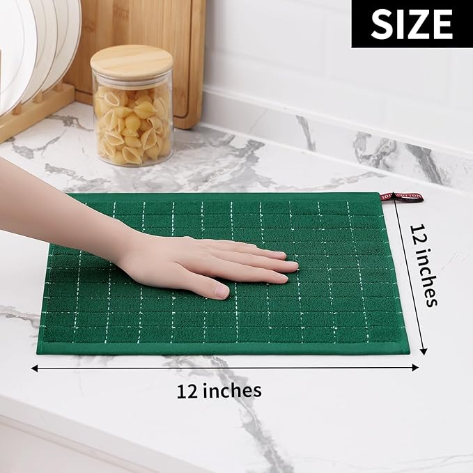 Homaxy 100% Cotton Terry Kitchen Dish Cloths, Ultra Soft and Absorbent Dish - Image 5