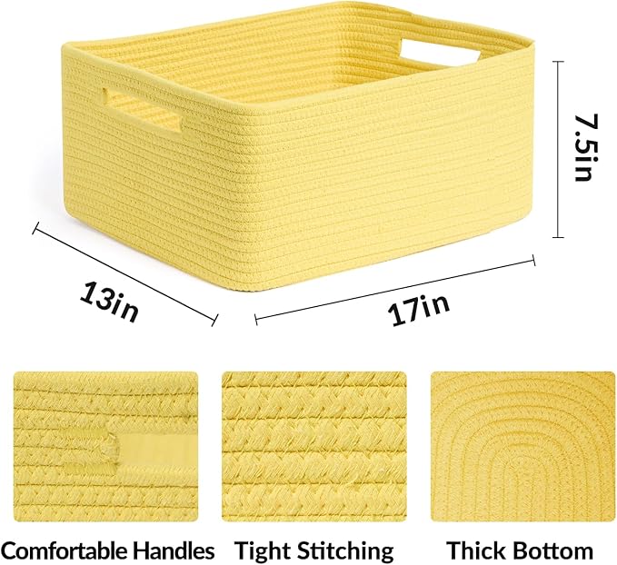 Large Storage Baskets for Organizing, Closet Shelf Baskets for Clothes Blanket - Image 2