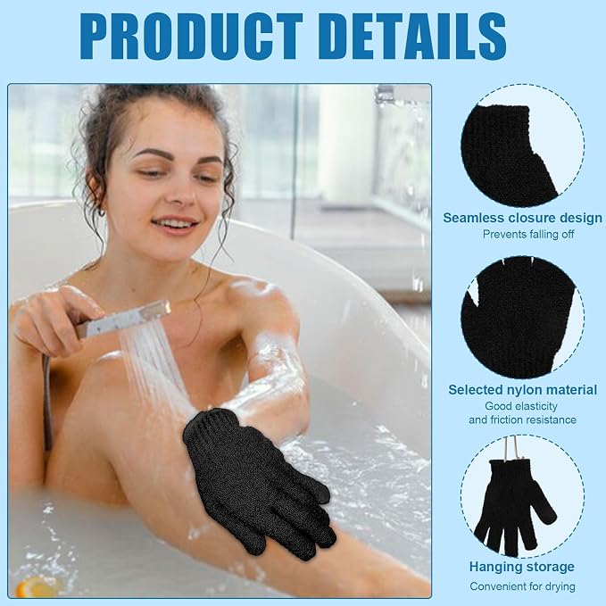 60Pcs Exfoliating Gloves Bulk, Exfoliating Body Scrubber Glove Exfoliator - Image 4