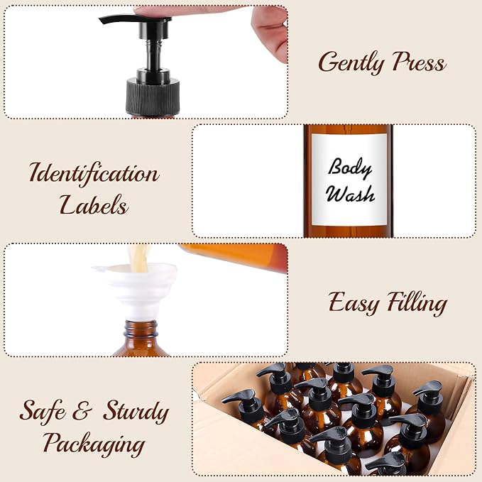 12 Pack Amber Glass Bottles 8oz - Image 5