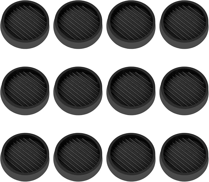 2X2 Round Rubber Caster Cups, Non Slip Furniture Pads, Anti-Slip Gripper by VOCOMO