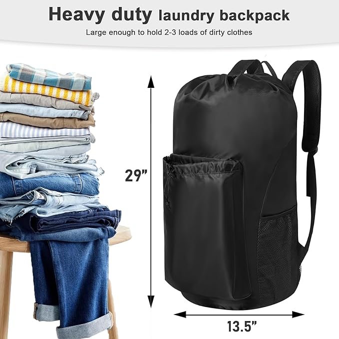 Polecasa Extra Heavy Duty Large Backpack Laundry Bag - Image 3
