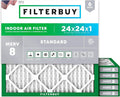 Filterbuy 24x24x1 Air Filter MERV 8 Dust Defense Replacement, Electrostatic by Filterbuy