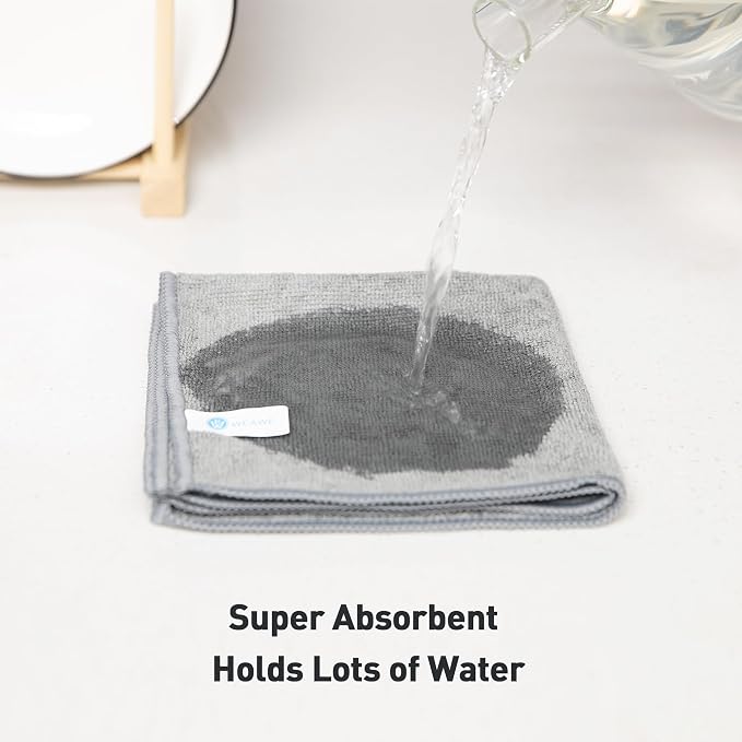 Gray Microfiber Cleaning Cloth 13"x13", Ultra Soft Absorbent Microfiber - Image 4