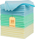 Shop Towels – 20 Pack Edgeless Microfiber Cleaning Cloths, Reusable Towels by PioFiber