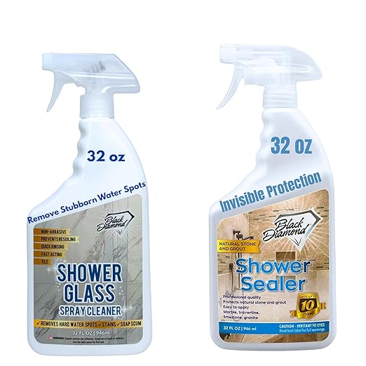 Black Diamond Stoneworks Shower Glass Cleaner Spray & Natural Stone Shower by BlackDiamondStoneworks