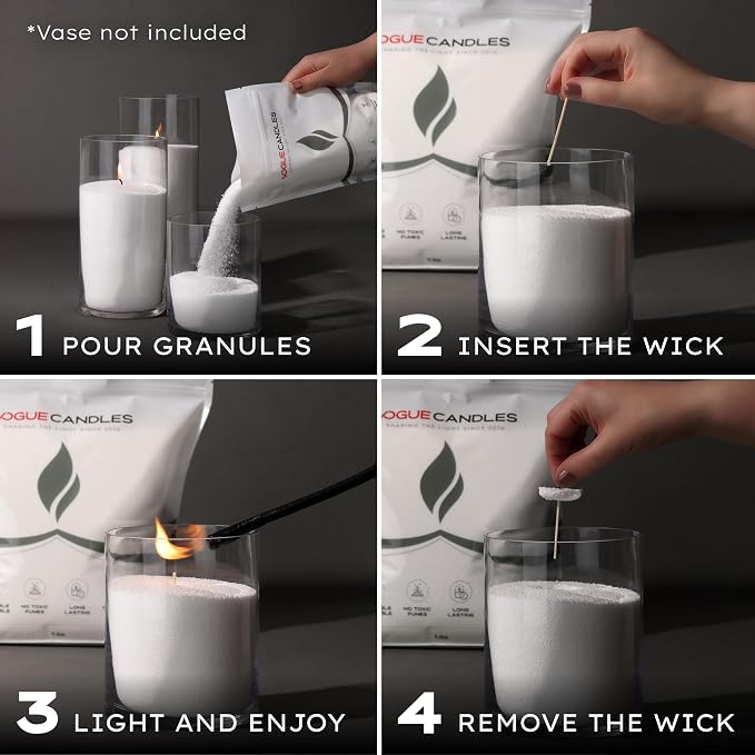 Vogue Candles 3-Pack 5 LB Refillable White Pearled Candle Sand – 15 LB Value - Image 3