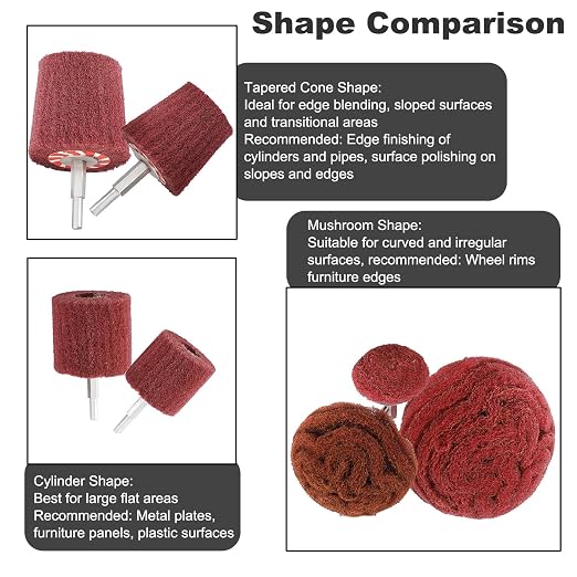 HighFree 7 PCS Non Woven Abrasive Buffing Polishing Wheels Drill Attachment Set - Image 8