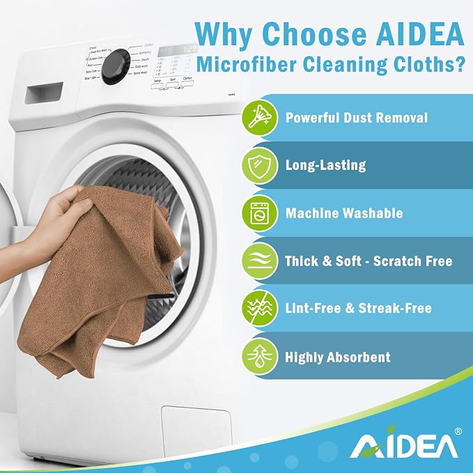 AIDEA Microfiber Cleaning Cloth-12PK, Soft Microfiber Towels - Image 3