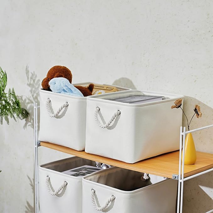 15x11x9.5 Inch Storage Baskets for Shelves, 3 Pack Storage Bins，Foldable - Image 3