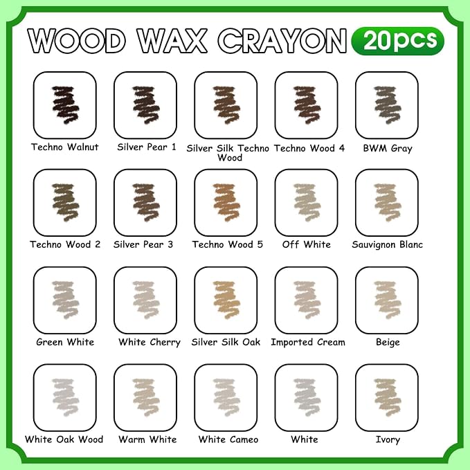 Furniture Markers Touch Up, 20 Colors Wood Filler Sticks, Wood Wax Crayons - Image 2