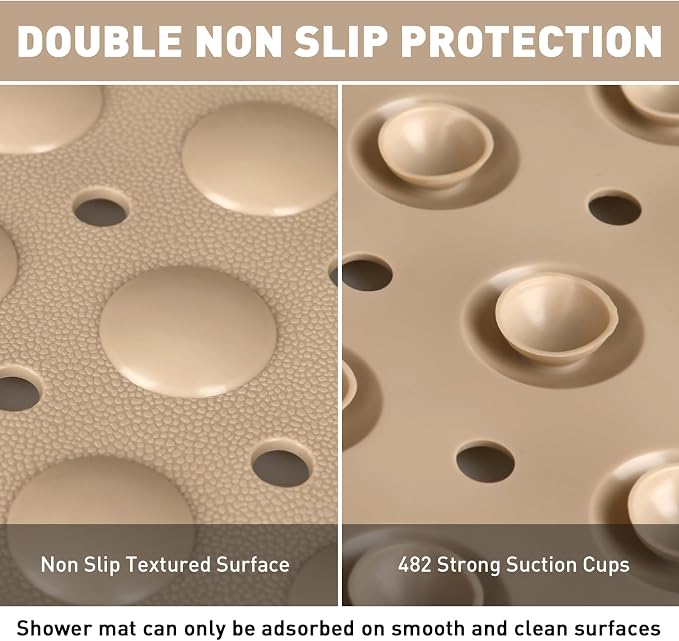 Shower Mat Non Slip: 47.2 x 31.5 Inch Extra Large TPE Shower Mats - Image 4