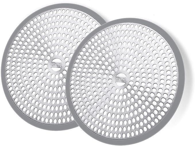 LEKEYE Shower Hair Catcher Drain Protector Strainer-Steel & Silicone 2 Pack by LEKEYE