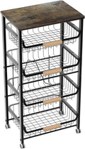 5-Layer Fruit Basket Kitchen Food Organizer and Rack, Stackable Storage Cart by NiuYichee