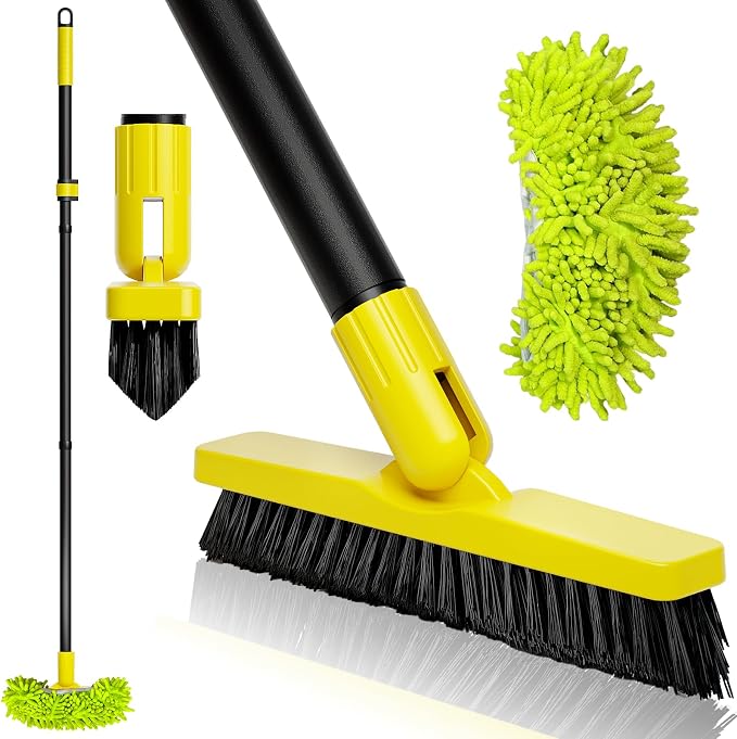 Grout Brush with Long Handle, Rotation Tile Grout Cleaning Tool, Wall Cleaner by byedusty
