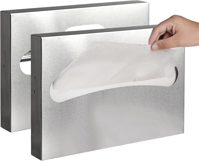 2 Pack Toilet Seat Cover Dispenser, Commercial Stainless Steel Brushed Toilet by Desyeryamimi