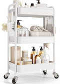 TOOLF 3 Tier Rolling Cart Storage Organizer, Metal Rolling Utility Cart by TOOLF